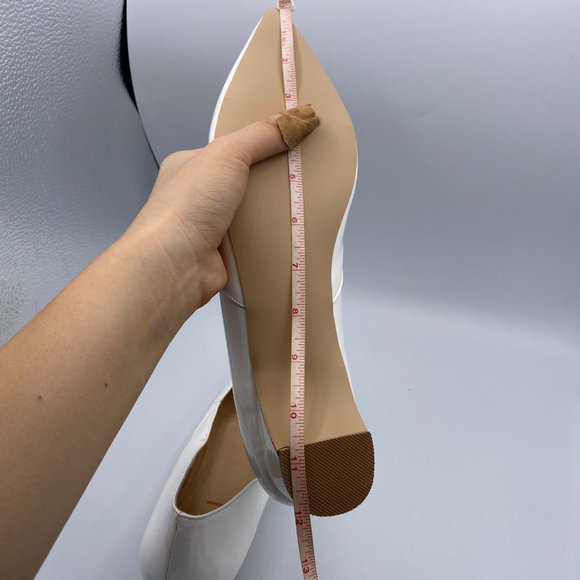 FSJ White Pointy Toe Flats Low Heel Slip On Casual - Picture 8 of 10